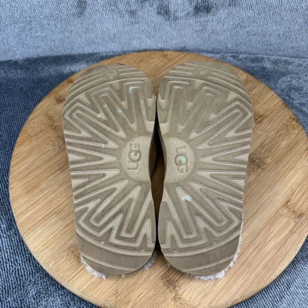 UGG Slippers Shoes Kids Size 13 Chestnut Suede Shearling Lined Slip-On Mule